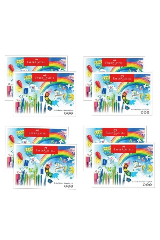 Faber-castell Karton Kapak Resim Defteri 25x35 Cm 15 Yaprak (5075400025) 8'li