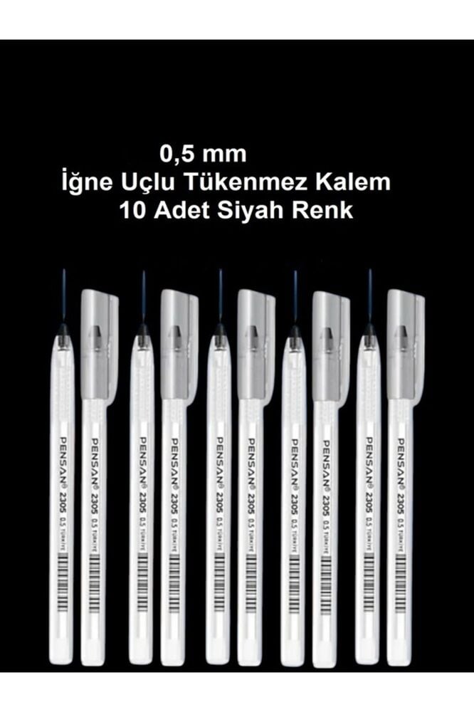 0.5 mm İğne Uç Kırmızı Tükenmez Kalem 10 Adet Yeni Seri 2305