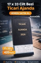 Ticari Ajanda 17x33 Cilt Bezi – Büyük Boy Kasa Ajandası 420 Sayfa