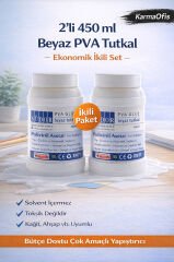2’li Beyaz PVA Tutkal 450 ml | Ekonomik İkili Set, Çok Amaçlı Yapıştırıcı