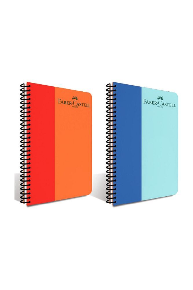 Faber-Castell Bicolor Spiralli Plastik Kapak Defter 60 Yaprak Düz Çizgisiz 5075000126