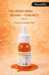 Turuncu Renk Ebru Boyası 25 ml | Yoğun Pigment, Su Bazlı