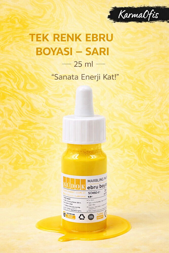 Sarı Renk Ebru Boyası 25 ml | Yoğun Pigment, Su Bazlı