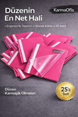 Pembe A4 Telli Dosya 25’li Set – Dayanıklı ve Ergonomik Evrak Dosyası