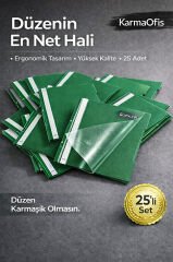 Yeşil A4 Telli Dosya 25’li Set – Dayanıklı ve Ergonomik Evrak Dosyası