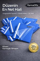 Mavi A4 Telli Dosya 25’li Set – Dayanıklı ve Ergonomik Evrak Dosyası