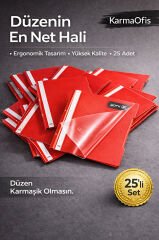 Kırmızı A4 Telli Dosya 25’li Set – Dayanıklı ve Ergonomik Evrak Dosyası