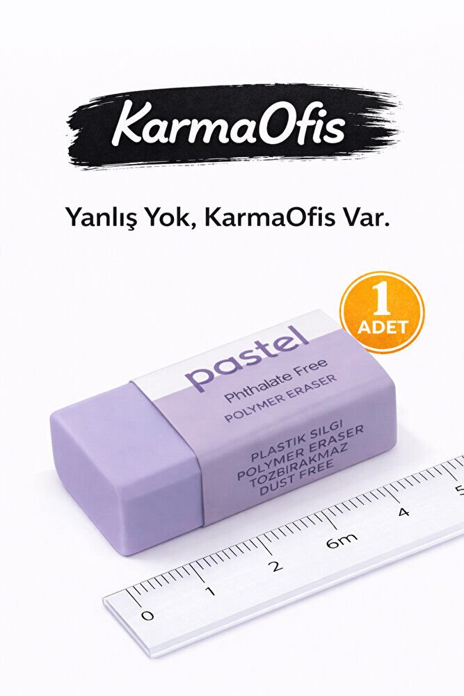 Pastel Mor Silgi – Toz Bırakmaz, Phthalate Free – 1 Adet