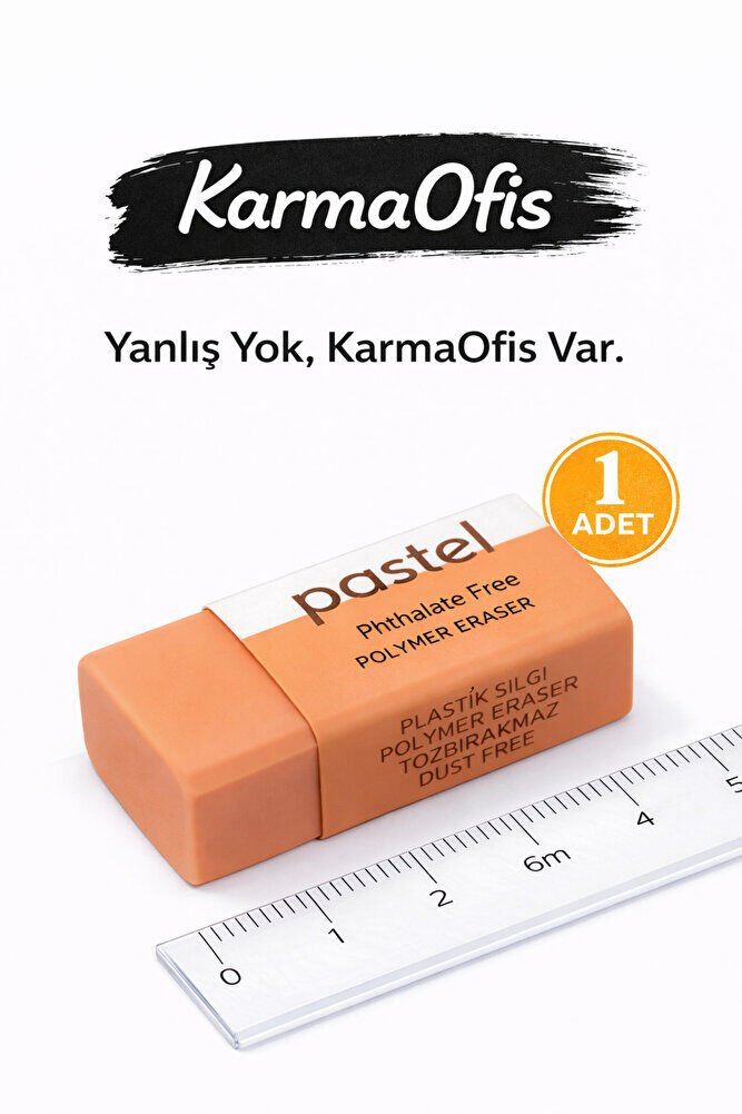Pastel Turuncu Silgi – Toz Bırakmaz, Phthalate Free – 1 Adet