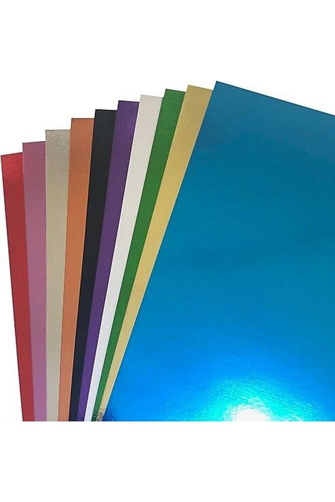 Metalik (aynalı) Karton, 25x35 Cm, 10 Renk Karışık