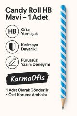 Candy Roll HB Pembe Kurşun Kalem – 1 Adet | Şerit Desenli – HB Uç