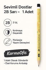 Sevimli Dostlar 2B Kurşun Kalem – Çocuklar İçin Desenli Kalem | 1 Adet | Sarı