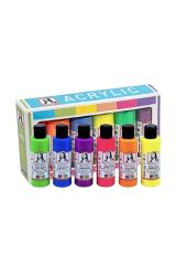 Monalisa Akrilik Boya 6 Renk X 70 Ml Neon Fosforlu Renkler 1 Paket Multi Acrylic