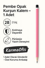 Opak Kurşun Kalem 1 Adet – 2B Uç – Sağlam ve Pürüzsüz Yazım | Pembe