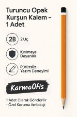 Opak Kurşun Kalem 1 Adet – 2B Uç – Sağlam ve Pürüzsüz Yazım | Turuncu