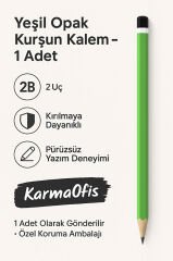 Opak Kurşun Kalem 1 Adet – 2B Uç – Sağlam ve Pürüzsüz Yazım | Yeşil
