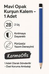 Opak Kurşun Kalem 1 Adet – 2B Uç – Sağlam ve Pürüzsüz Yazım | Mavi