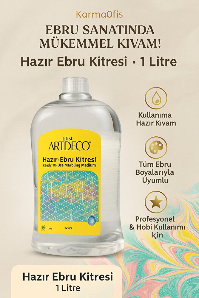 Hazır Ebru Kitresi 1 Lt | Kullanıma Hazır Ebru Sıvısı, Kolay Uygulama