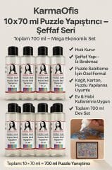 Puzzle Yapıştırıcı 10×70 ml Mega Set – Şeffaf Kuruyan Sıvı Yapıştırıcı