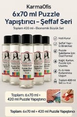 Puzzle Yapıştırıcı 6×70 ml – Şeffaf ve Güçlü Yapıştırıcı | Puzzle Koruma & UV Dayanıklı