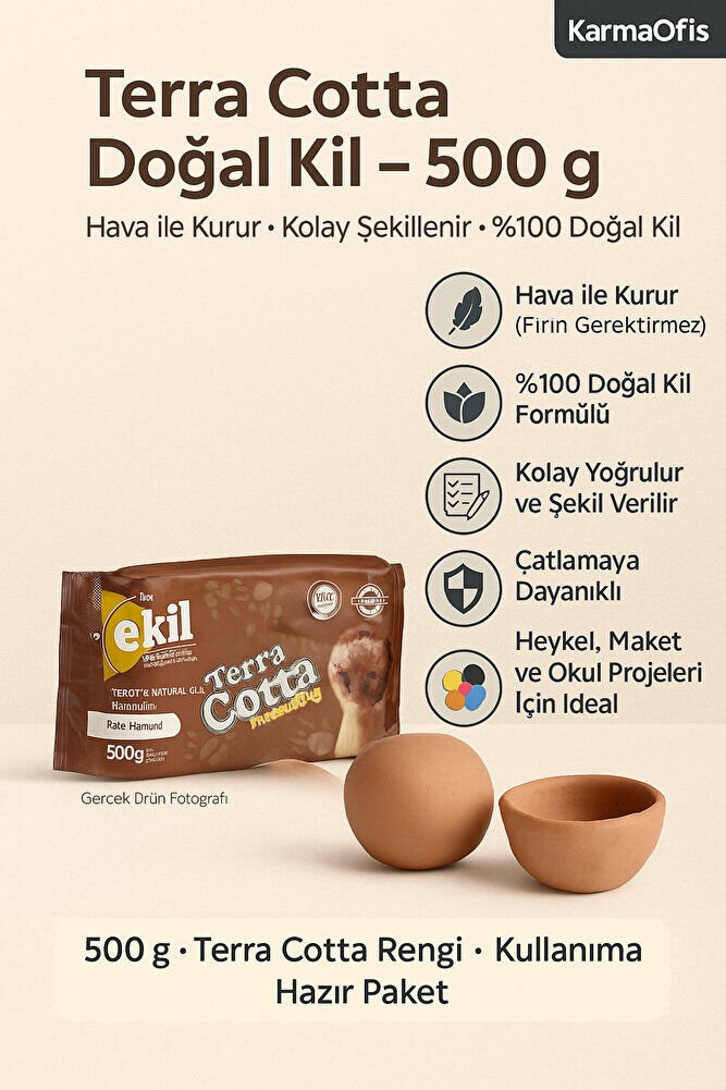 Terra Cotta Doğal Kil Hamuru 500 g – Hava ile Kuruyan Seramik Hamur | El Sanatları, Dekor, Modelleme