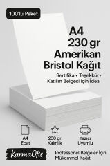 A4 230 gr Amerikan Bristol Sertifika Kağıdı (100’lü Paket)