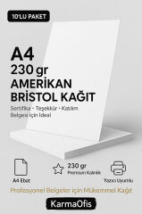 A4 230 gr Amerikan Bristol Sertifika Kağıdı 10’lu – Kalın Belge ve Sertifika Kağıdı