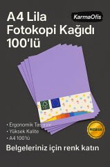 Lila Renk A4 Fotokopi Kağıdı 100'lü | Yüksek Kalite