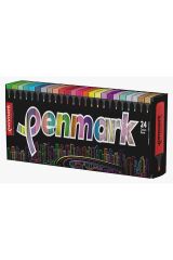 Penmark Masaüstü Stantlı 24 Adet Fosforlu Kalem-penmark-6sim-6pastel-6neon-6tropik