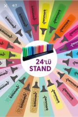 Penmark Masaüstü Stantlı 24 Adet Fosforlu Kalem-penmark-6sim-6pastel-6neon-6tropik