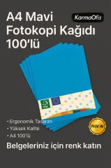 Mavi Renk A4 Fotokopi Kağıdı 100'lü | Yüksek Kalite