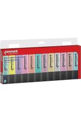 Fosforlu Kalem 12 Li Asetat Karışık Renk 6 Pastel 6 Simli