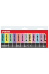 Fosforlu Kalem 12 Li Asetat Karışık Renk 6 Pastel 6 Simli