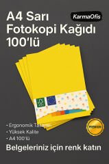 Sarı Renk A4 Fotokopi Kağıdı 100'lü | Yüksek Kalite