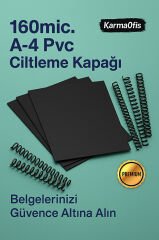 160 Micron A4 Siyah PVC Ciltleme Kapağı – Dayanıklı & Profesyonel Sunum Kapakları
