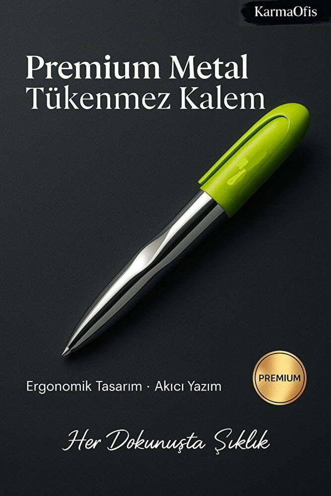 Premium Lime Metal Tükenmez Kalem – Ergonomik Tasarım, Akıcı Yazım, Şık ve Dayanıklı