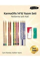 14’lü Yazım Seti (Set 1)– Renkli Kalem Seti, Silgi + Kalemtıraş, Okul & Ofis İçin