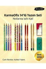 14’lü Yazım Seti (Set 7)– Renkli Kalem Seti, Silgi + Kalemtıraş, Okul & Ofis İçin