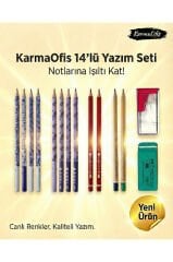 14’lü Yazım Seti (Set 5)– Renkli Kalem Seti, Silgi + Kalemtıraş, Okul & Ofis İçin