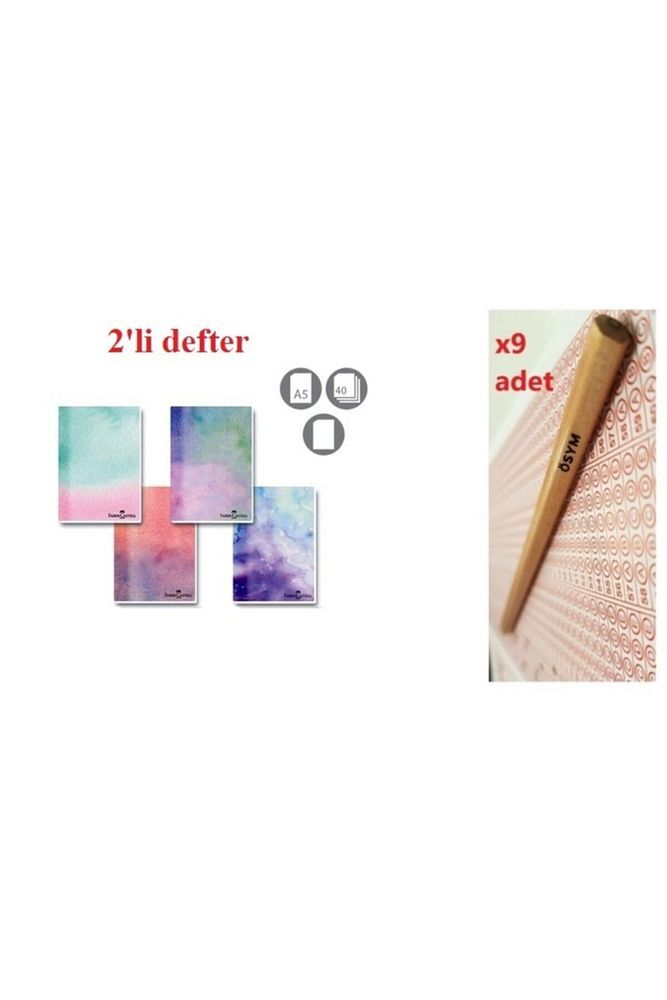 Kdik A5 Watercolors 2'li Defter & 9'lu Natural Ösym Sınav Kalemi