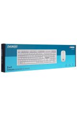 KM-6121 USB Kablosuz Beyaz Slim Standart Q Klavye ve Mouse Set