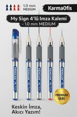 My Sign 4’lü İmza Kalemi Seti – 2 Mavi 1 Siyah 1 Kırmızı – 1.0 mm Jel