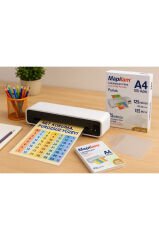 Laminasyon Makinesi + Mapilam 125 Micron A4 Laminasyon Filmi (100’lü) Parlak