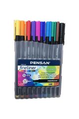 Fineliner Kalem 10 Renk Plastik Kutu 0.4mm Keçe Uçlu Kalem Fineliner 6500hp 0.4mm Keçe Uçlu K
