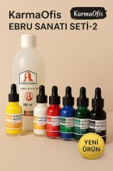 Kolay Ebru Sanatı Seti-2 – 6 Renk Damlalıklı Ebru Boyası + 500 ml Kitre
