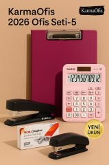 2026 Ofis Set-2 – Mavi Sekreterlik Dosyası, Hesap Makinesi ve Zımba Seti (Yeni Ürün)