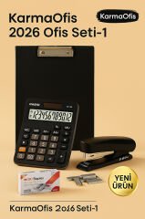 2026 Ofis Set-2 – Mavi Sekreterlik Dosyası, Hesap Makinesi ve Zımba Seti (Yeni Ürün)