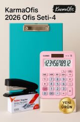 2026 Ofis Set-2 – Mavi Sekreterlik Dosyası, Hesap Makinesi ve Zımba Seti (Yeni Ürün)