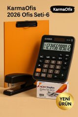 2026 Ofis Set-2 – Mavi Sekreterlik Dosyası, Hesap Makinesi ve Zımba Seti (Yeni Ürün)