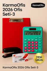 2026 Ofis Set-2 – Mavi Sekreterlik Dosyası, Hesap Makinesi ve Zımba Seti (Yeni Ürün)